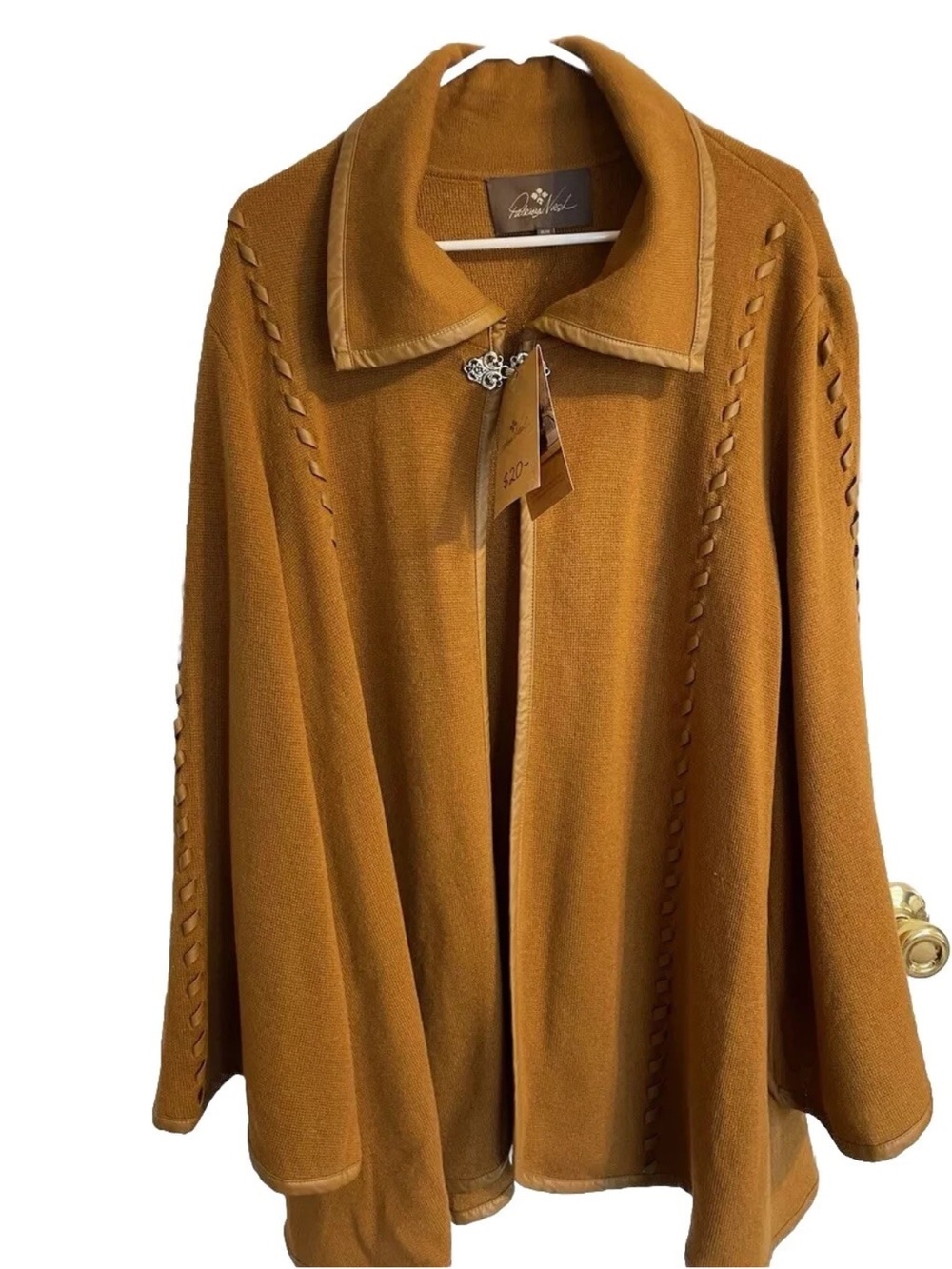 Patricia Nash Women’s Vintage-Inspired Women's Camel Brown Sweater Cape  Fairy